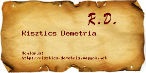 Risztics Demetria névjegykártya
